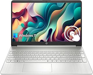 Ноутбук HP Pavilion с 15,6-дюймовым сенсорным HD-экраном, антибликовым покрытием, 16 ГБ оперативной памяти, 1 ТБ SSD-накопителем, процессором Intel Core до 4,1 ГГц, временем автономной работы до 11 часов, разъемами Type-C и HDMI, операционной системой Windows 11 Home, серебристый цвет.
