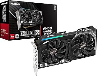 Видеокарта ASRock Radeon RX 9060 XT Challenger 16 ГБ GDDR6 OC | Частота Boost 3300 МГц | Два вентилятора | Бесшумное охлаждение | Металлическая задняя панель | PCIe 5.0 | DisplayPort 2.1a, HDMI 2.1b