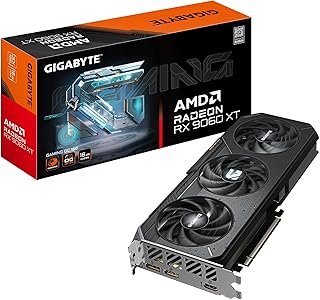 Видеокарта Gigabyte Radeon RX 9060 XT Gaming OC 16G - 16 ГБ GDDR6, 128-бит, PCI-E 5.0, тактовая частота ядра 3320 МГц, 2 x DisplayPort, 1 x HDMI, GV-R9060XTGAMING OC-16GD