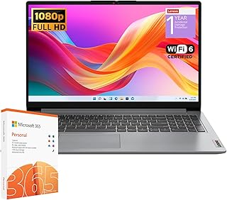 Студенческий ноутбук Lenovo IdeaPad 1, двухъядерный процессор Intel, 20 ГБ ОЗУ, 1 ТБ SSD + 128 ГБ eMMC, 15,6-дюймовый FHD-дисплей, 1 год подписки на Office 365, Windows 11 Home, Wi-Fi 6, веб-камера, Bluetooth, устройство чтения SD-карт, серый цвет.