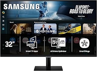 32-дюймовый смарт-монитор Samsung M7 (M70F) с разрешением 4K UHD, технологией Samsung Vision AI, приложениями Smart TV, игровым центром, разъемами USB-C, HDMI и USB-A, черный, LS32FM702UNXZA, 2025