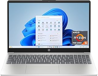 Ноутбук HP 15,6 дюймов, сенсорный HD-дисплей, AMD Ryzen 5 7520U, 8 ГБ ОЗУ, 512 ГБ SSD, графика AMD Radeon, Windows 11 Home, цвет «натуральный серебристый», артикул 15-fc0499nr