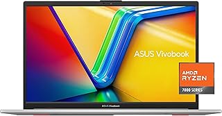 Ноутбук ASUS Vivobook Go 15,6” Slim, AMD Ryzen 5 7520U, 8 ГБ, 512 ГБ, Windows 11 Home, цвет «холодный серебристый», прочность военного класса, быстрая зарядка, защитная пленка для веб-камеры, E1504FA-AS54