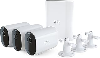Камера видеонаблюдения Arlo Pro 5S XL Spotlight 2K HDR | Для использования внутри и снаружи помещений | Wi-Fi с поддержкой высокой скорости соединения | Увеличенное время автономной работы, 12-кратный зум, цветное ночное видение, двусторонняя аудиосвязь - белая, комплект из 3 штук