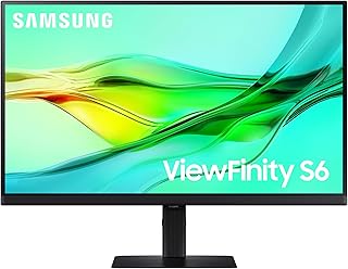 Компьютерный монитор SAMSUNG ViewFinity S6 (S60UD) серии 27 дюймов, QHD, 100 Гц, HDR10, USB-C, встроенный порт LAN, поддержка последовательного подключения, простая настройка, регулируемая по высоте подставка, LS27D606UANXGO, 2024