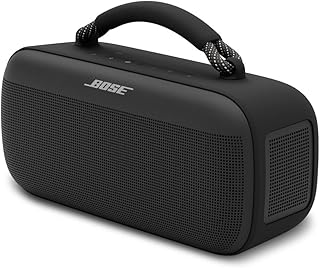 Портативная колонка Bose SoundLink Max, большая водонепроницаемая Bluetooth-колонка IP67, до 20 часов воспроизведения, USB-C, встроенный 3,5-мм AUX-вход, черная.
