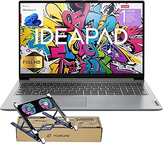 Студенческий ноутбук Lenovo IdeaPad 2025, 15,6-дюймовый FHD-дисплей, 4-ядерный процессор Intel, 12 ГБ ОЗУ, 256 ГБ SSD, Wi-Fi 6, веб-камера, Windows 11, 1 год подписки ADP + Office 365 с 1 ТБ облачного хранилища, для использования в школе и дома, в комплекте с кулером.