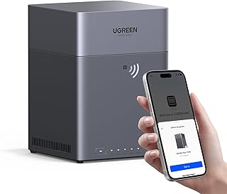 Настольный сетевой накопитель UGREEN NAS DH4300 Plus с 4 отсеками для дисков, поддержка емкости до 120 ТБ, удаленный доступ, фотоальбом с искусственным интеллектом, удобная для начинающих система, 8 ГБ оперативной памяти LPDDR4X, 2,5 Гбит/с Ethernet, HDMI 4K, сетевое хранилище (без дисков).