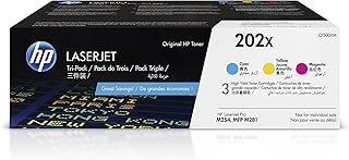 Высокопроизводительные картриджи с тонером HP 202X голубого, пурпурного и желтого цветов (3 шт.) | Совместимы с принтерами HP Color LaserJet Pro M254, HP Color LaserJet Pro MFP M281 Series | CF500XM