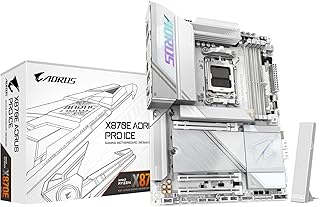 Материнская плата GIGABYTE X870E AORUS PRO ICE AMD AM5 LGA 1718, ATX, DDR5, 4x M.2, PCIe 5.0, USB4, Wi-Fi7, 2.5GbE LAN, EZ-Latch, 5-летняя гарантия.