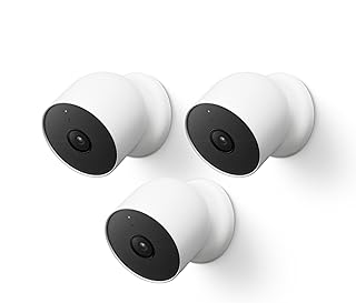 Камера Google Nest Cam для использования на открытом воздухе или в помещении/на батарейках — 2-го поколения (комплект из 3 штук)