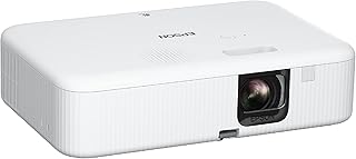 Портативный проектор Epson EpiqVision Flex CO-FH02 Full HD 1080p с поддержкой Smart Streaming, 3-чиповым 3LCD-дисплеем, яркостью 3000 люмен (цветной/белый режим), Android TV, Bluetooth, динамиком 5 Вт, для домашнего кинотеатра (восстановленный).
