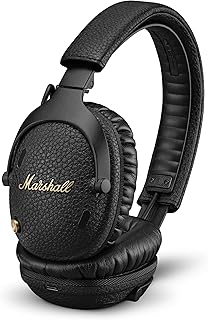 Наушники Marshall Monitor III A.N.C. с активным шумоподавлением и микрофоном | Более 100 часов беспроводного воспроизведения | Легкая, складная конструкция для путешествий | Черный