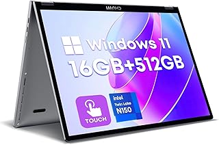 CHUWI MiniBook X 2-в-1: сенсорный ноутбук, 16 ГБ LPDDR5, 512 ГБ SSD, Intel N150 (до 3,6 ГГц), Windows 11. Размер экрана: 10,51 дюйма, SSD-накопитель 2 ТБ, разрешение FHD IPS 1920*1200, клавиатура с подсветкой, Wi-Fi 6, Bluetooth 5.2.