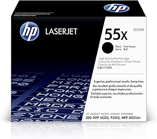 Черный тонер-картридж HP 55X повышенной емкости для принтеров HP | Совместим с принтерами серий: LaserJet Enterprise 500 MFP M525, P3015, LaserJet Pro MFP M521 | CE255X