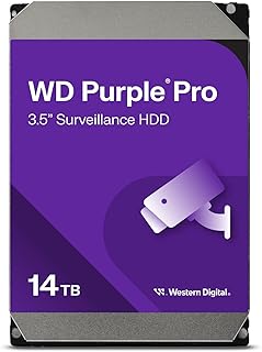 Внутренний жесткий диск Western Digital WD Purple Pro Surveillance 14 ТБ - SATA 6 Гбит/с, кэш 512 МБ, 3,5 дюйма - WD141PURP
