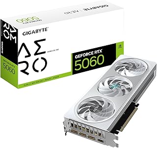 Видеокарта GIGABYTE GeForce RTX 5060 AERO OC 8G, 8 ГБ 128-битной памяти GDDR7, PCIe 5.0, система охлаждения WINDFORCE, GV-N5060AERO OC-8GD