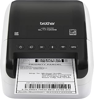 Brother QL-1110NWB — широкоформатный профессиональный термопринтер для печати этикеток, почтовых отправлений и штрихкодов, монохромный, с беспроводным подключением.