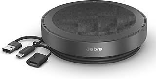 Беспроводной Bluetooth-спикерфон Jabra Speak2 75 (версия 2025 года) — 4 микрофона с шумоподавлением, 65-мм динамики — новая функция подключения — USB-A и USB-C — сертифицирован для Zoom и Google Meet — темно-серый