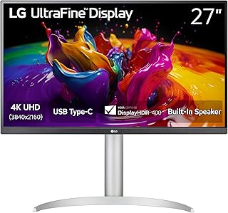 Компьютерный монитор LG 27UP850K-W 27-дюймовый Ultrafine 4K UHD (3840 x 2160) IPS, 60 Гц, 5 мс, DisplayHDR 400, встроенные динамики, HDMI, DisplayPort, USB Type-C, PD 90 Вт, регулируемая по наклону/высоте/повороту подставка, белый