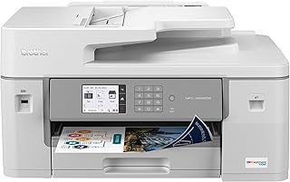 Многофункциональный цветной струйный принтер Brother MFC-J6555DW INKvestment Tank с запасом чернил до 1 года в комплекте¹ и возможностями печати, копирования, сканирования и факса формата 11” x 17”, белый.