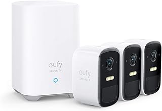 Система безопасности eufy, комплект из 3 камер eufyCam 2C, беспроводная уличная камера видеонаблюдения, система домашней безопасности, совместимость с HomeKit, разрешение 1080p HD, IP67, ночное видение, оповещение только о движении, без ежемесячной платы.