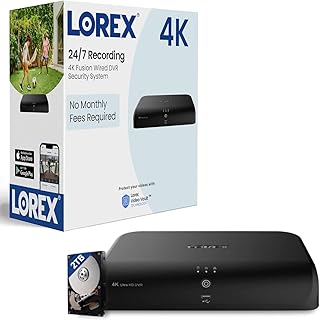 Видеорегистратор Lorex 4K Fusion для системы безопасности | 12 каналов (8 проводных + 4 Wi-Fi) | 2 ТБ локального хранилища | Интеллектуальное обнаружение движения | Активное сдерживание | Без ежемесячной платы | Голосовое управление | Возможность расширения до 16 ТБ