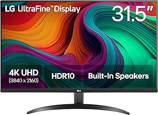 LG 32UR500K-B Ultrafine 32-дюймовый компьютерный монитор 4K UHD (3840x2160) HDR10, два встроенных динамика, экранное управление, режим чтения, защита от мерцания, безрамочный дизайн, два HDMI, DisplayPort, черный.