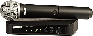 Беспроводная микрофонная система Shure BLX24/PG58 — 14 часов работы от батареи, радиус действия 91 м, диапазон UHF | В комплекте ручной вокальный микрофон PG58, одноканальный приемник | Диапазон H9 (BLX24/PG58-H9)