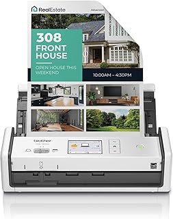 Беспроводной компактный настольный сканер Brother ADS-1800W | Скорость сканирования до 30 стр./мин | Цветной сенсорный экран 2,8 дюйма
