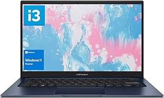 Ноутбук ASUS Vivobook, 14-дюймовый FHD-дисплей, процессор i3-1215U, 16 ГБ ОЗУ, SSD 512 ГБ, Wi-Fi 6, HDMI, веб-камера, тачпад, Windows 11 Home, синий.