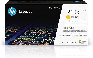 Оригинальный желтый тонер-картридж HP 213X High Yield для принтеров Laserjet, модель W2132X. Подходит для принтеров Laserjet Enterprise 5700, 5800, 6700, 6701, 6800, 6801.