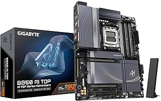 Материнская плата GIGABYTE B850 AI TOP AMD AM5 LGA 1718, ATX, DDR5, 3X M.2, PCIe 5.0, USB-C, Wi-Fi 7, 10GbE LAN, EZ-Latch, 5-летняя гарантия.