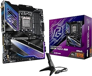 Материнская плата ASRock Phantom Gaming X870E Nova WiFi Socket AM5 для процессоров AMD Ryzen X870, модули памяти DDR5 DIMM 8200 МГц, 256 ГБ, ATX, USB4.
