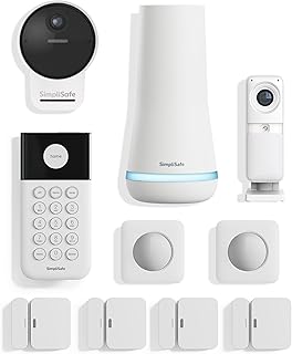 Беспроводная система домашней безопасности SimpliSafe из 10 предметов с уличной камерой — опционально круглосуточный профессиональный мониторинг — без контракта — совместима с Alexa и Google Assistant