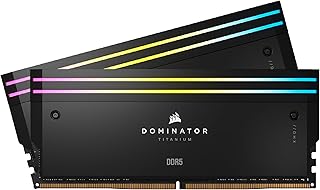 Оперативная память CORSAIR Dominator Titanium RGB DDR5 64 ГБ (2x32 ГБ) DDR5 6600 МГц CL32, совместимая с Intel XMP iCUE, — черная (CMP64GX5M2X6600C32)