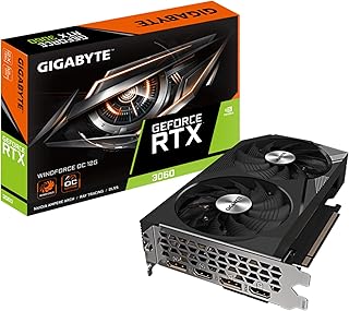 Видеокарта GIGABYTE GeForce RTX 3060 WINDFORCE OC 12G (rev. 2.0), 2 вентилятора WINDFORCE, 12 ГБ 192-битной памяти GDDR6, GV-N3060WF2OC-12GD Rev2.0