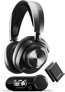 Игровая беспроводная гарнитура SteelSeries Arctis Nova Pro для различных систем — высококачественные Hi-Fi драйверы — активное шумоподавление — система Infinity Power — выдвижной микрофон — для ПК, PS5/PS4, Switch, мобильных устройств