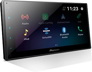 Цифровая мультимедийная система Pioneer DMH-1600NEX 6,8" Double-Din — встроенный Bluetooth, проводное подключение Apple CarPlay и Android Auto, сенсорный экран, вход для камеры заднего вида.