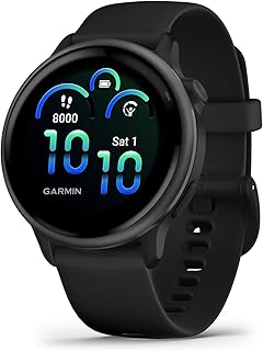Garmin vívoactive® 6, умные часы для здоровья и фитнеса с GPS, AMOLED-дисплей, до 11 дней автономной работы, цвет «сланец» с черным ремешком.