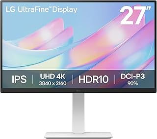 Компьютерный монитор LG 27US550-W 27" 4K (3840x2160) UHD Ultrafine IPS с поддержкой HDR10, DCI-P3 90%, USB-C, регулируемой подставкой, безрамочным дизайном с трех сторон, белый.