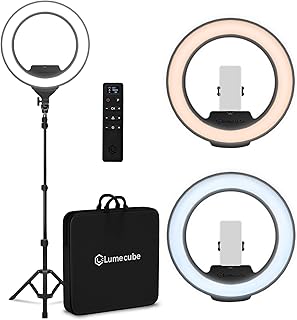 Кольцевая лампа Lume Cube Ring Light Pro | Беспроводное профессиональное освещение для фотосъемки, стриминга и видеосъемки | Полностью регулируемый цвет и яркость | В комплекте прочное портативное крепление для штатива и мягкий чехол для переноски