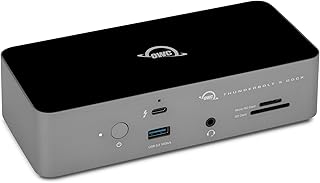 Док-станция OWC с 11 портами Thunderbolt 5, 2,5 Гбит/с Ethernet, устройством чтения карт SD/Micro-SD, аудиовходом/выходом, портами USB 3.2 Type-A, питанием 140 Вт.