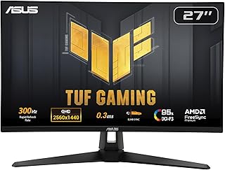 Монитор ASUS TUF Gaming 27” 1440P (VG27AQM5A) - QHD (2560x1440), 300 Гц, Fast IPS, Extreme Low Motion Blur Sync, 0,3 мс, встроенные динамики, 95% DCI-P3, Shadow Boost, DisplayWidget Center, 3-летняя гарантия