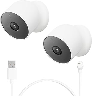 Камера Google Nest Cam для использования в помещении или на улице, с батарейным питанием, 2-е поколение, комплект из 2 штук с дополнительным сменным кабелем.