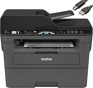Многофункциональный монохромный лазерный принтер Brother MFC-L2690DW: печать, сканирование, копирование, факс, автоматическая двусторонняя печать, беспроводное подключение, скорость печати 26 стр./мин, лоток на 250 листов, совместимость с Alexa, в комплекте с кабелем для принтера JAWFOAL.