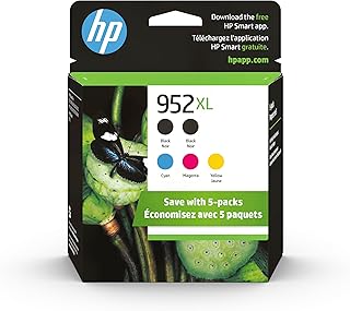 Оригинальные картриджи HP 952XL с увеличенным ресурсом (черный, голубой, пурпурный, желтый) | Подходят для принтеров OfficeJet 8702 и OfficeJet Pro серий 7700, 8210, 8700 | Подходят для программы Instant Ink | 6ZA00AN