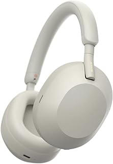 Беспроводные наушники Sony WH-1000XM5 с шумоподавлением — 30 часов работы от батареи — накладные — оптимизированы для Alexa и Google Assistant — встроенный микрофон для звонков — серебристый, международная версия