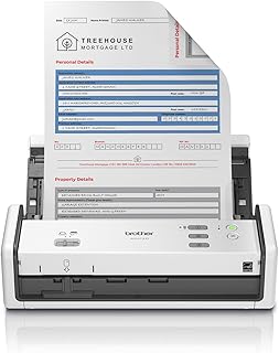 Компактный настольный сканер Brother ADS-1300 | Скорость сканирования до 30 стр./мин | Однопроходное двустороннее сканирование