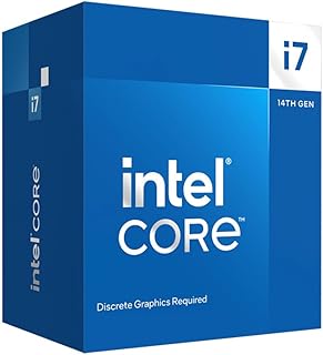 Настольный процессор Intel Core i7-14700F, 20 ядер (8 P-ядер + 12 E-ядер), частота до 5,4 ГГц.